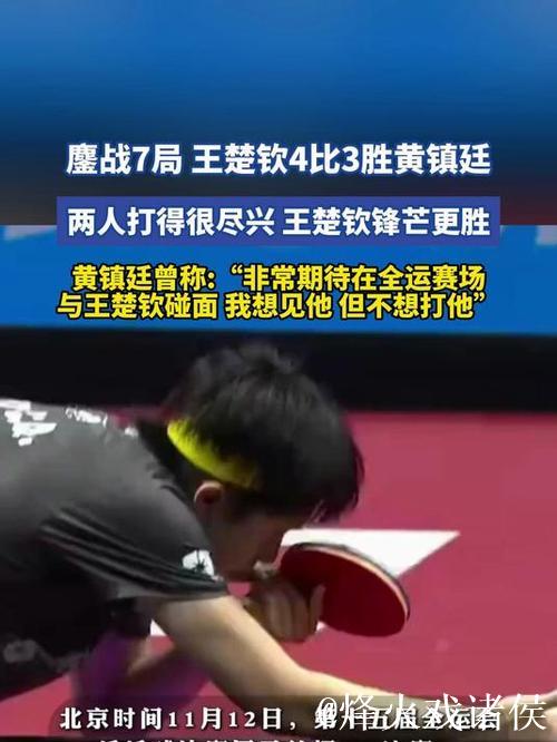 王楚钦苦战七局以4-3击败黄镇廷 挺进全运会男单八强 王楚钦苦战七局以4-3击败黄镇廷 挺进全运会男单八强